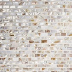 Baroque Pearls Mini Brick 12 in. x 12 in. Pearl Glass Mosaic Floor and Wall Tile by Ivy Hill Tile