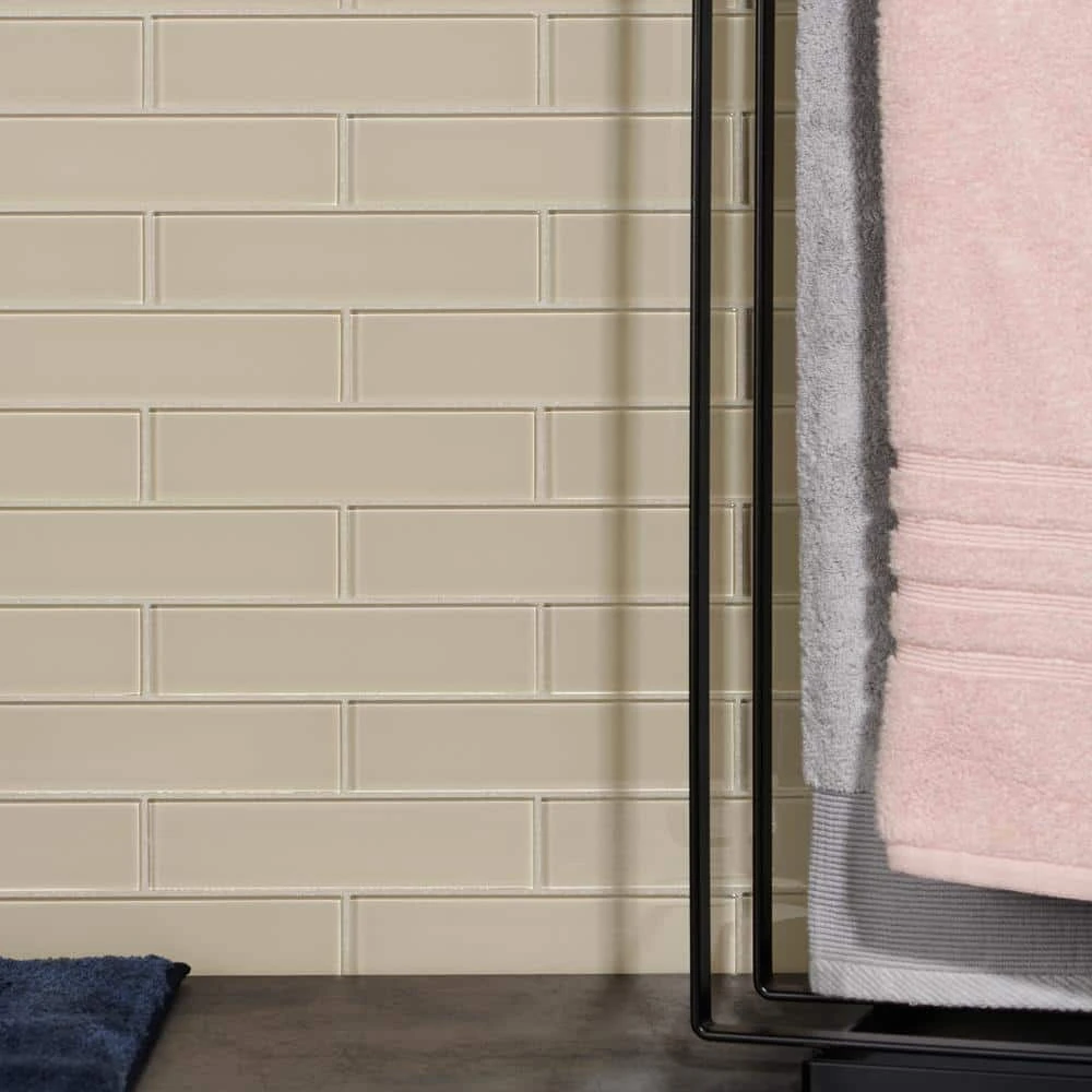 Contempo Beige 2 in. x 8 in. x 8mm Polished Glass Floor and Wall Tile (36 pieces 4 sq.ft./Box) by Ivy Hill Tile - Image 7