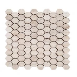 Travertine Constellation Beige 10.875 in. x 11.75 in. Hexagon Honed Travertine Wall and Floor Mosaic Tile by Jeffrey Court