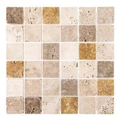 Travertine Medley 12 in. x 12 in. Cream/ Taupe Honed Travertine Wall and Floor Mosaic Tile (1 Sq.Ft./Each) by Jeffrey Court