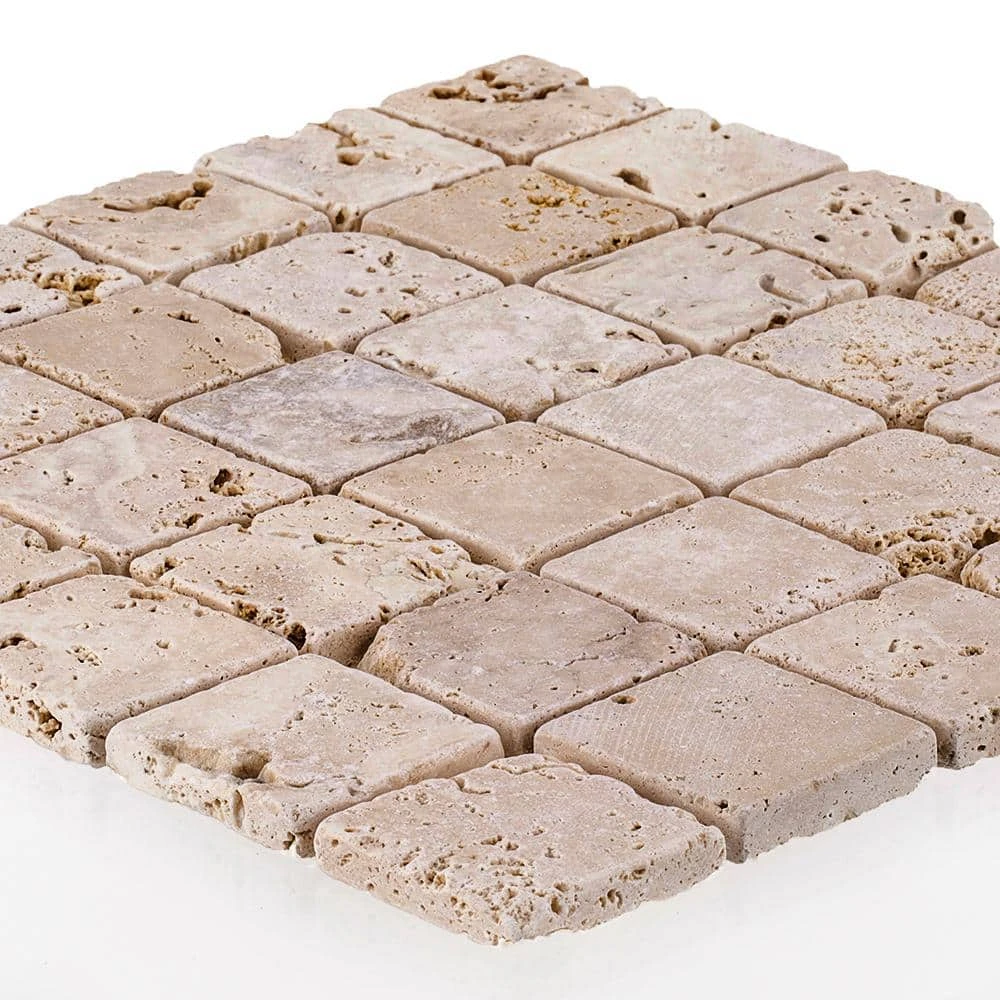 Light Travertine Beige 12 in. x 12 in. Honed Travertine Wall and Floor Mosaic Tile (10 sq. ft./Case) by Jeffrey Court - Image 3