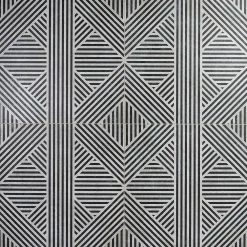 Astoria Black and White 24 in. x 24 in. Matte Porcelain Floor and Wall Tile (4 Pieces, 15.49 sq. ft./Case) by Ivy Hill Tile