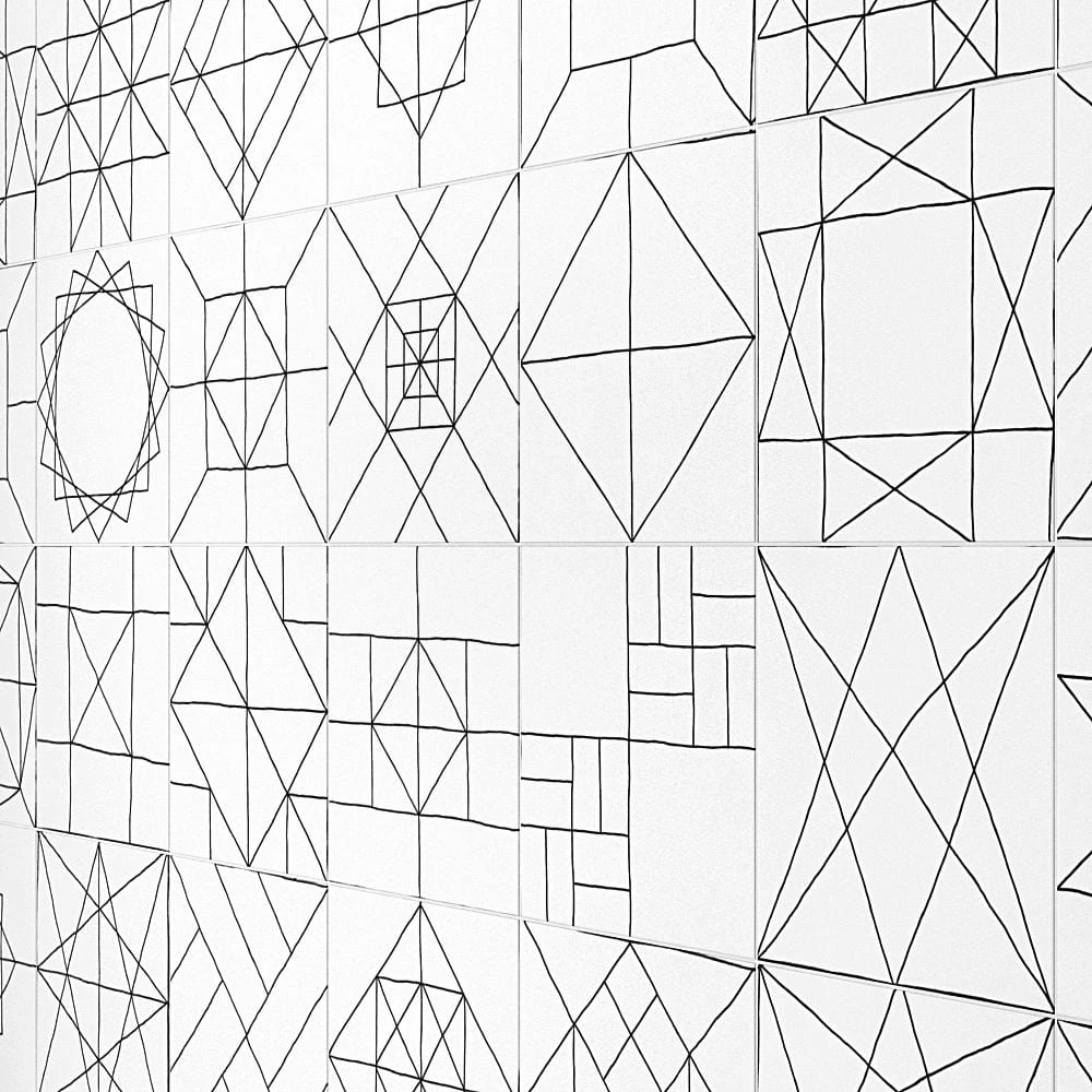 Infinitum Encaustic Black and White 9 in. x 9 in. Matte Porcelain Floor and Wall Tile (10.76 sq. ft./Case) by Ivy Hill Tile - Image 5