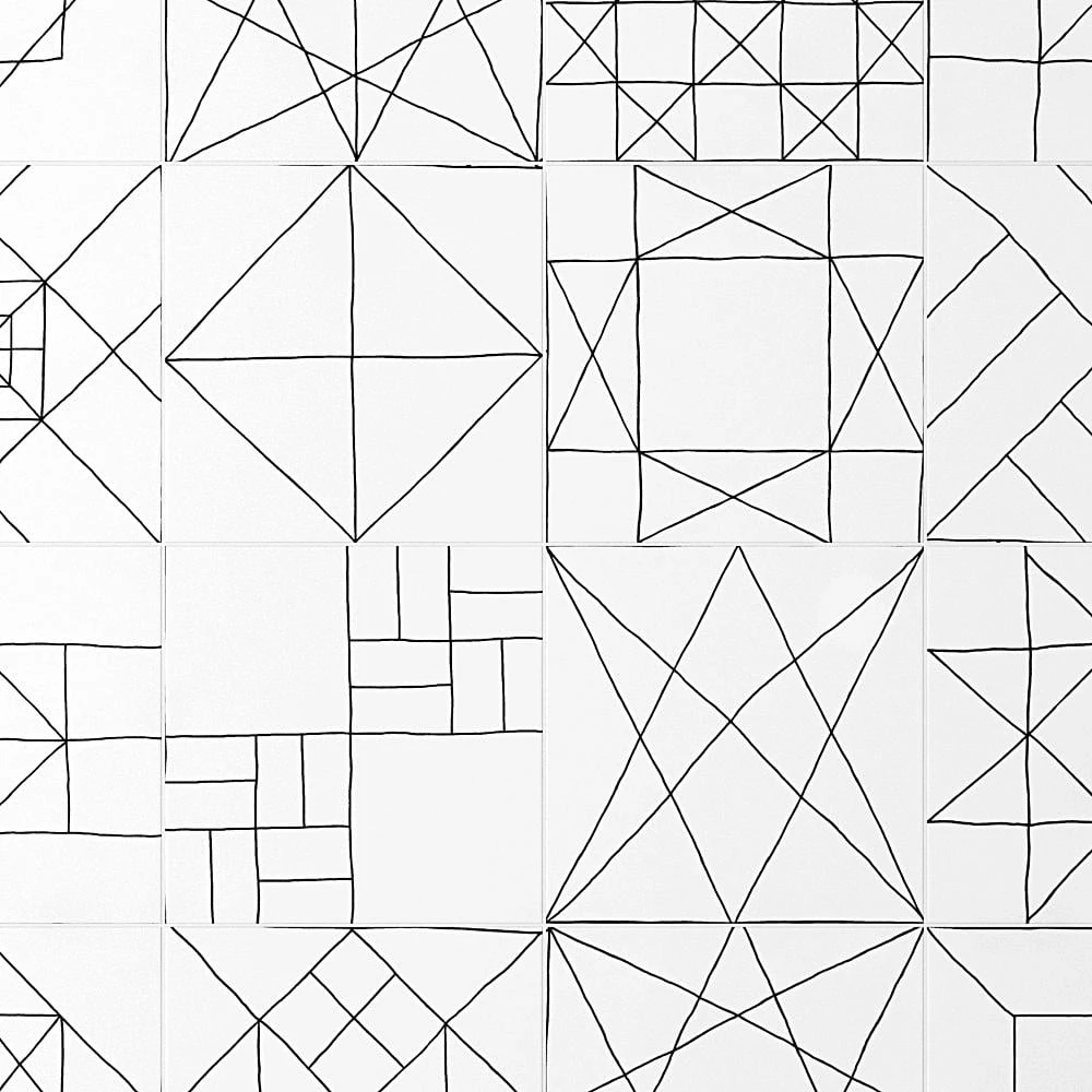 Infinitum Encaustic Black and White 9 in. x 9 in. Matte Porcelain Floor and Wall Tile (10.76 sq. ft./Case) by Ivy Hill Tile - Image 6