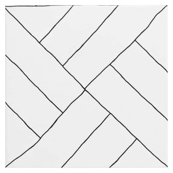 Infinitum Encaustic Black and White 9 in. x 9 in. Matte Porcelain Floor and Wall Tile (10.76 sq. ft./Case) by Ivy Hill Tile - Image 3
