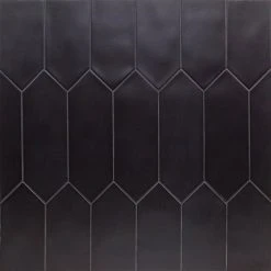 Russell Black 4 in. x 12 in. Matte Porcelain Picket Floor and Wall Tile (10.76 sq. ft./Case) by Ivy Hill Tile