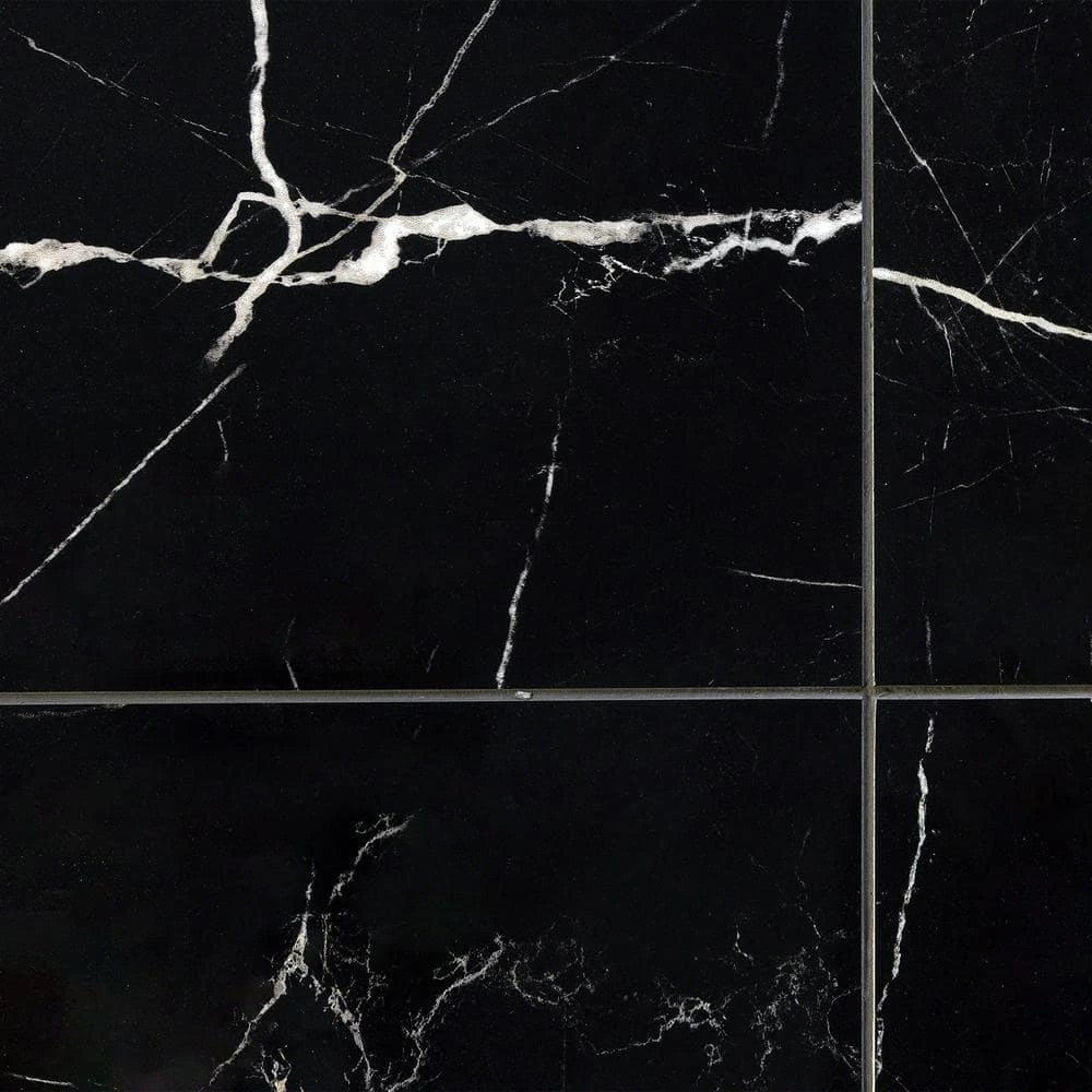 Marmo Black 23.62 in. x 23.62 in. Polished Marble Look Porcelain Floor and Wall Tile (15.49 sq. ft./Case) by Ivy Hill Tile - Image 3