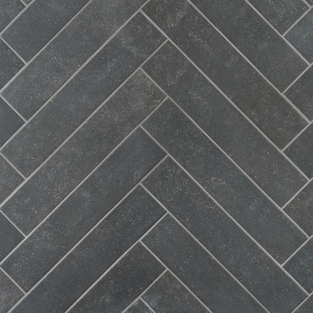 Sanskrit Black 3.89 in. x 19.37 in. Matte Porcelain Floor and Wall Tile (7.85 sq. ft./Case) by Ivy Hill Tile - Image 6