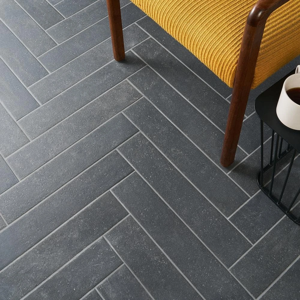 Sanskrit Black 3.89 in. x 19.37 in. Matte Porcelain Floor and Wall Tile (7.85 sq. ft./Case) by Ivy Hill Tile - Image 8