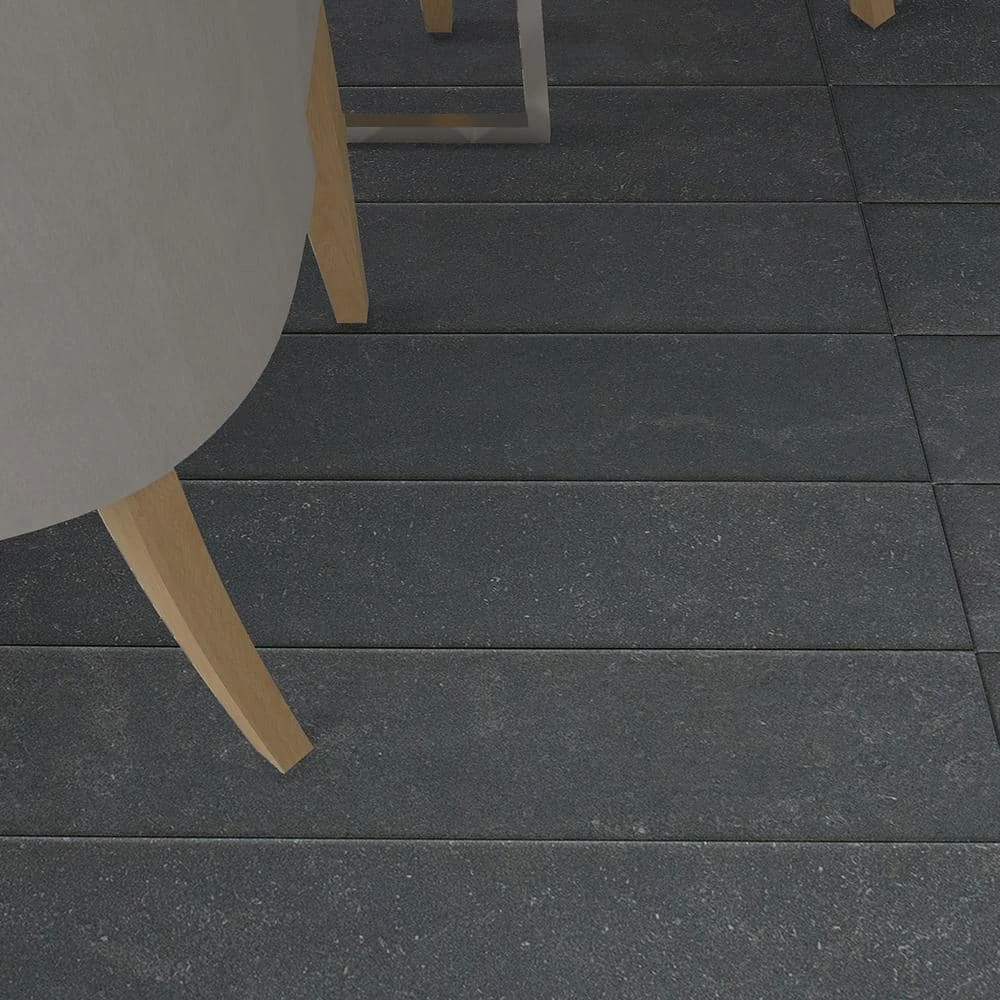 Sanskrit Black 3.89 in. x 19.37 in. Matte Porcelain Floor and Wall Tile (7.85 sq. ft./Case) by Ivy Hill Tile - Image 2