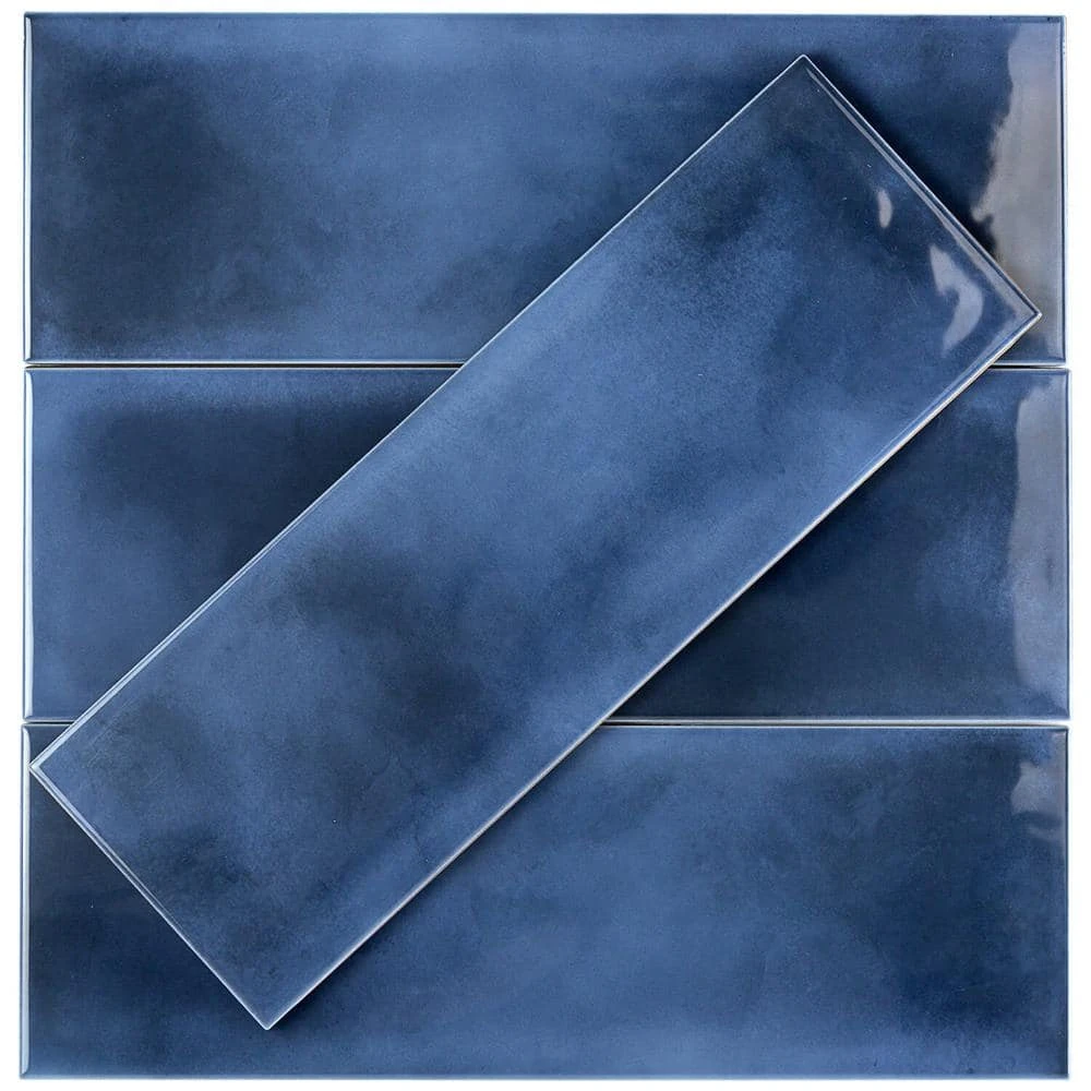 Piston Camp Blue 4 in. x 12 in. 7mm Glazed Ceramic Subway Wall Tile (34-piece 10.97 sq. ft. / box) by Ivy Hill Tile - Image 3