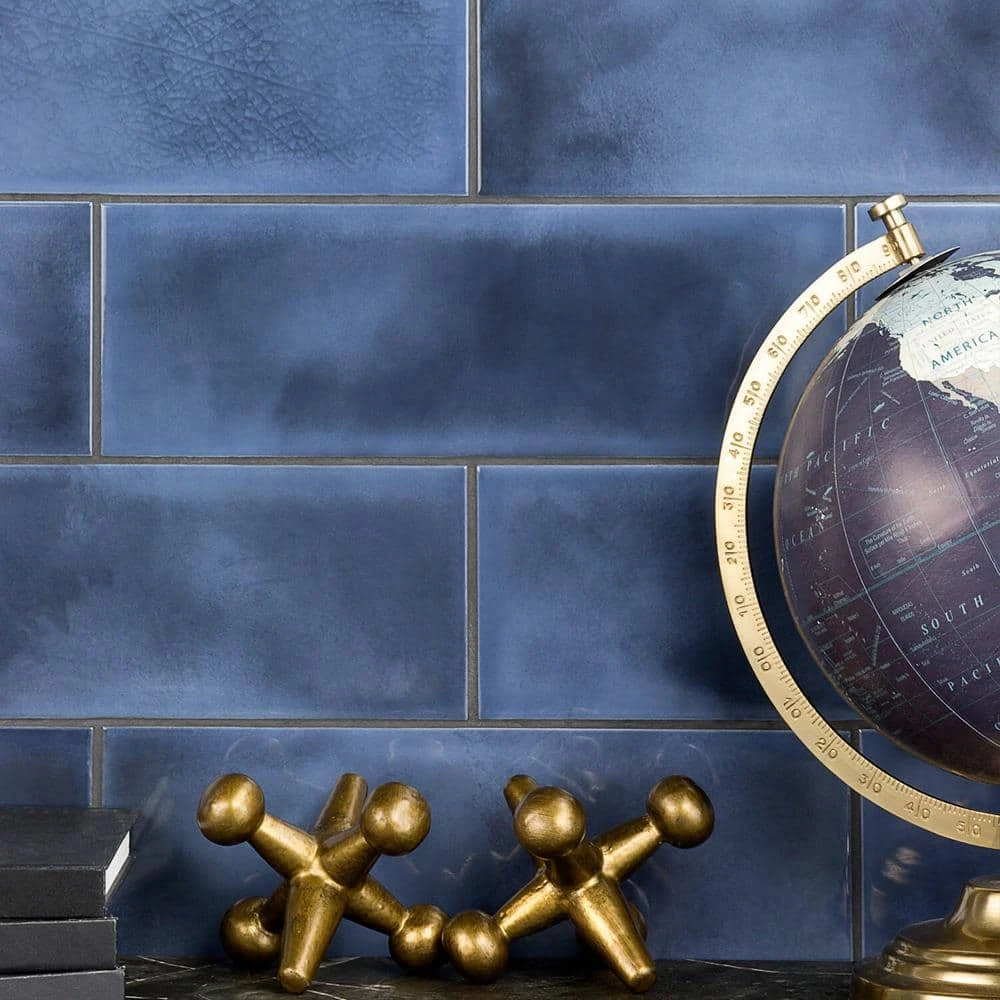 Piston Camp Blue 4 in. x 12 in. 7mm Glazed Ceramic Subway Wall Tile (34-piece 10.97 sq. ft. / box) by Ivy Hill Tile - Image 4