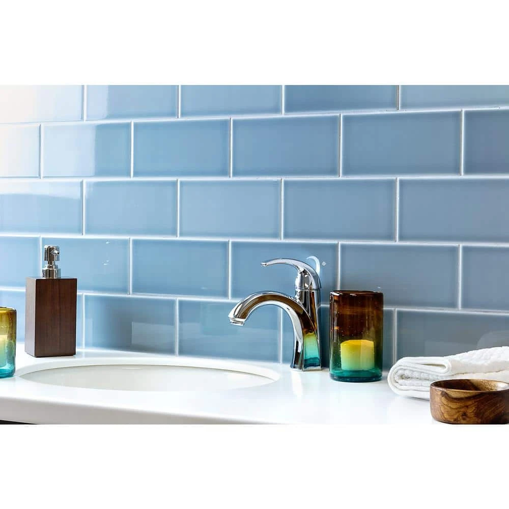 Magnitude Blue 4 in. x 8 in. x 7.5mm Polished Ceramic Subway Wall Tile (68 pieces / 14.63 sq. ft. / box) by Ivy Hill Tile - Image 2