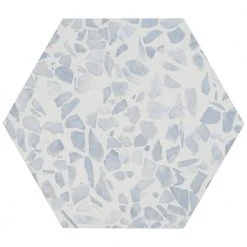 Fusion Hex Blue Terrazzo 9.13 in. x 10.51 in. Matte Porcelain Floor and Wall Tile (8.07 sq.ft. / Case) by Ivy Hill Tile