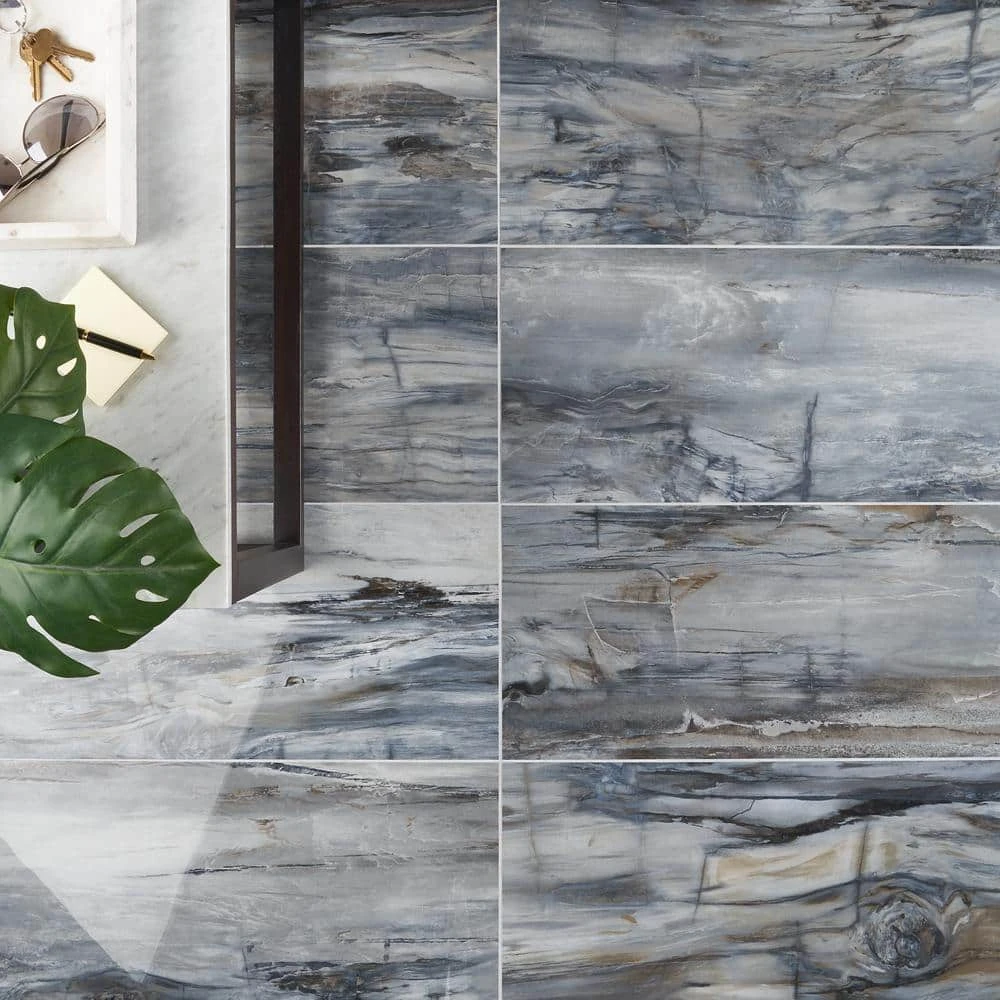 Selawood Blue 11.71 in. x 23.5 in. Polished Porcelain Floor and Wall Tile (11.62 sq. ft./Case) by Ivy Hill Tile - Image 2