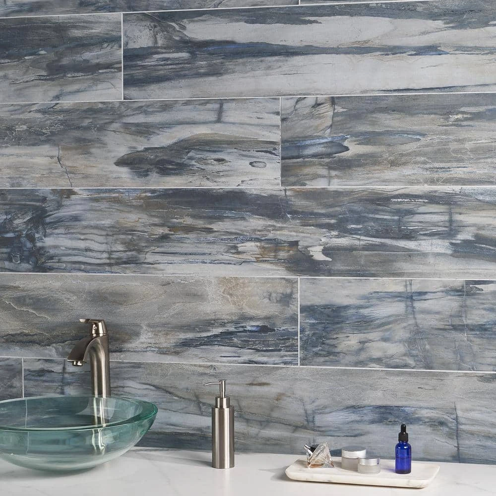 Selawood Blue 7.78 in. x 47.09 in. Matte Porcelain Floor and Wall Tile (15.49 sq. ft./Case) by Ivy Hill Tile - Image 2