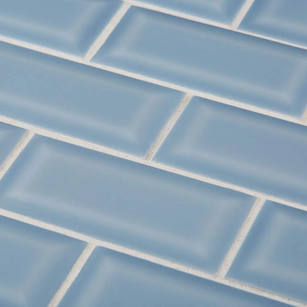 Beverly Blue Bevel 12.375 in. x 12 in. Interlocking Glossy Ceramic Mosaic Tile (10.31 sq. ft./Case) by Jeffrey Court - Image 4