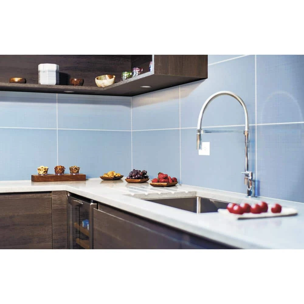 Paper Mache Blue 10 in. x 20 in. Matte Textured Ceramic Wall Tile (10.76 sq. ft. / case) by Jeffrey Court - Image 2