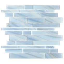 Polar Orbit Blue 11.625 in. x 11.625 in. Interlocking Glossy Glass Mosaic Wall Tile (18.77 sq. ft./Case) by Jeffrey Court