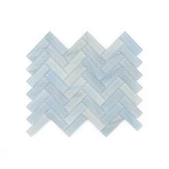 Orbit Herringbone Blue 9.625 in. x 12.125 in. Herringbone Gloss Glass Mosaic Wall Tile (16.20 sq. ft./Case) by Jeffrey Court