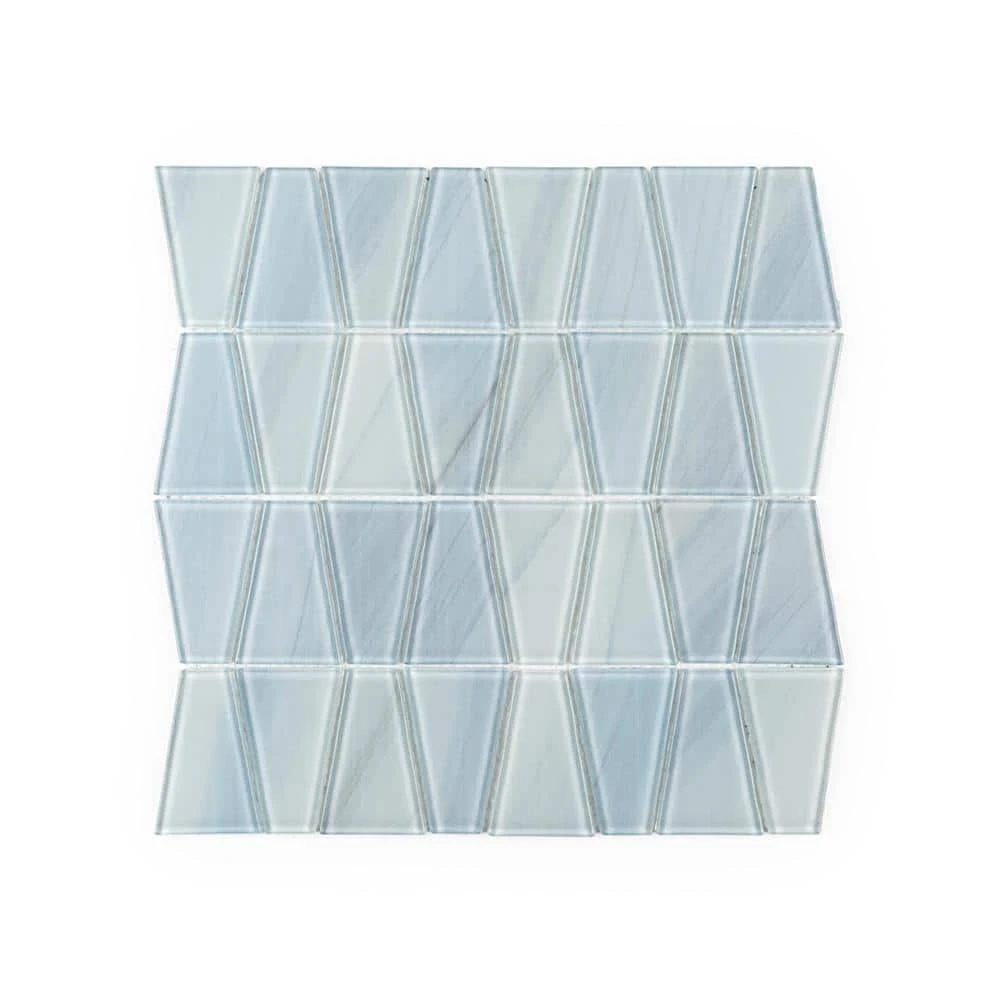 Orbit Trapazoid Blue 12.25 in. x 12.125 in. Trapezoid Gloss Glass Mosaic Wall Tile (20.63 sq. ft./Case) by Jeffrey Court