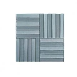 Downtown Parquet Blue 11.625 in. x 11.625 in. Parquet Glass Mosaic Tile (9.38 sq. ft./Case) by Jeffrey Court