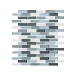 Malibu Breeze Blue 9.75 in. x 11.875 in. Interlocking Glossy Glass Mosaic Tile (8.04 sq. ft./Case) by Jeffrey Court