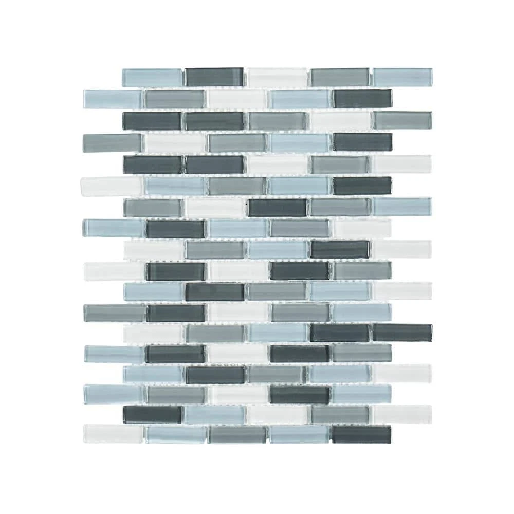Malibu Breeze Blue 9.75 in. x 11.875 in. Interlocking Glossy Glass Mosaic Tile (8.04 sq. ft./Case) by Jeffrey Court