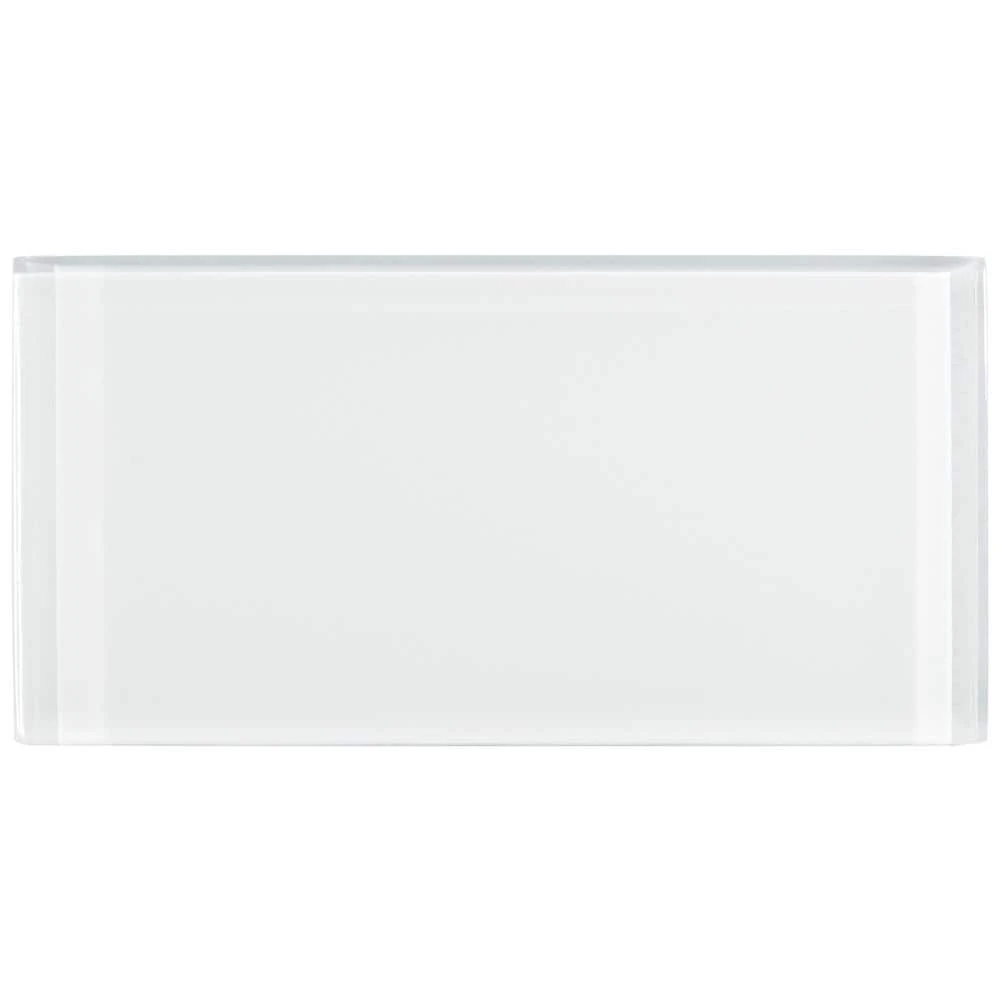 Contempo Bright White 3 in. x 6 in. x 8 mm Polished Glass Subway Floor and Wall Tile (32 pieces 4 sq.ft./Box) by Ivy Hill Tile - Image 6