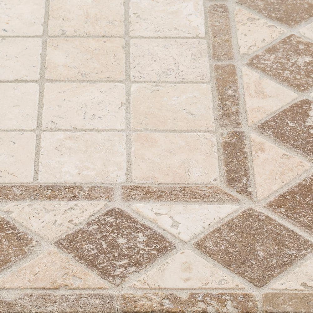 Tumbled Noce Listello 4 in. x 12 in. Decorative Accent Travertine Floor and Wall Tile by Jeffrey Court - Image 3