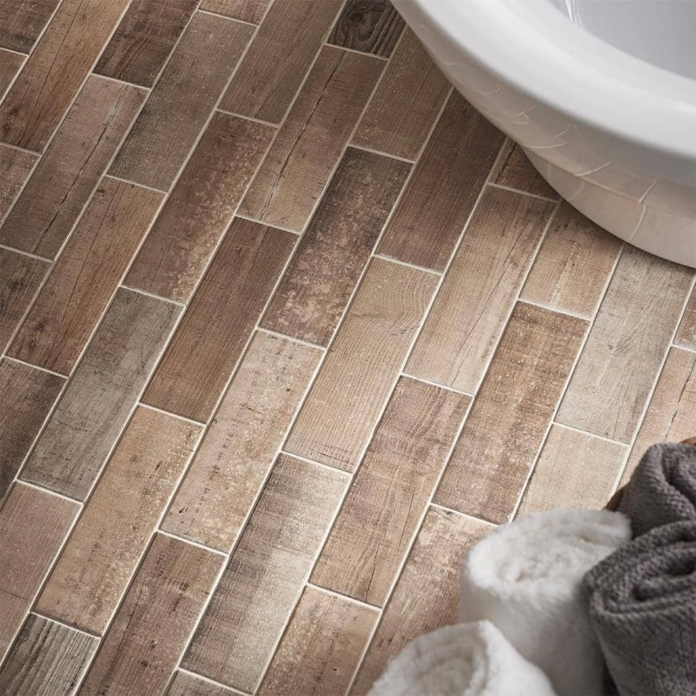 Teakwood Brown 4 in. x 12 in. Matte Porcelain Wall and Floor Tile (13.56 sq. ft./Case) by Jeffrey Court - Image 3