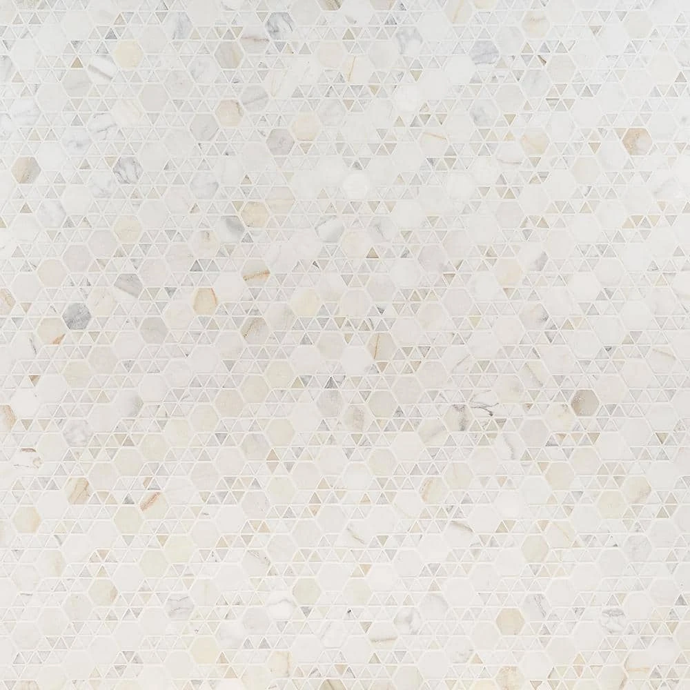 Koror Calacatta 11.73 in. x 12 in. Matte Marble Floor and Wall Mosaic Tile (0.97 sq. ft./Sheet) by Ivy Hill Tile
