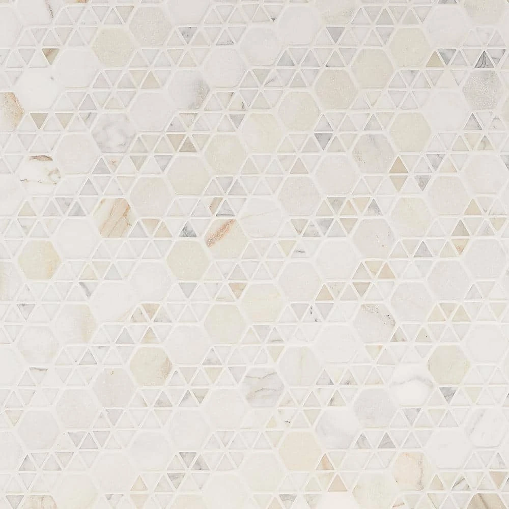 Koror Calacatta 11.73 in. x 12 in. Matte Marble Floor and Wall Mosaic Tile (0.97 sq. ft./Sheet) by Ivy Hill Tile - Image 8