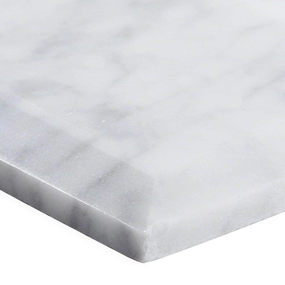 White Carrara Beveled 3 in. x 6 in. x 9mm Polished Marble Subway Tile (40 pieces / 5 sq. ft. / box) by Ivy Hill Tile - Image 4