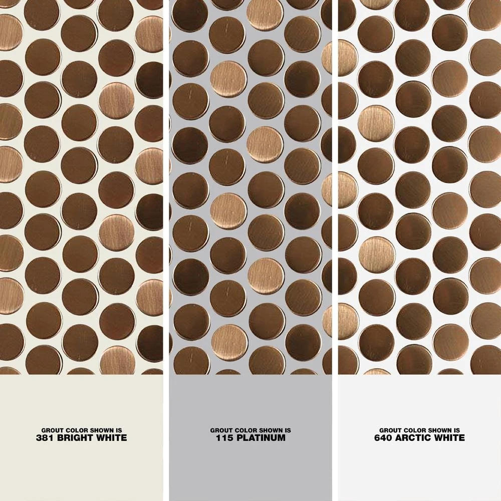 Copper Penny Round 12 in. x 12 in. x 8 mm Stainless Steel Metal Mosaic Wall Tile by Ivy Hill Tile - Image 3