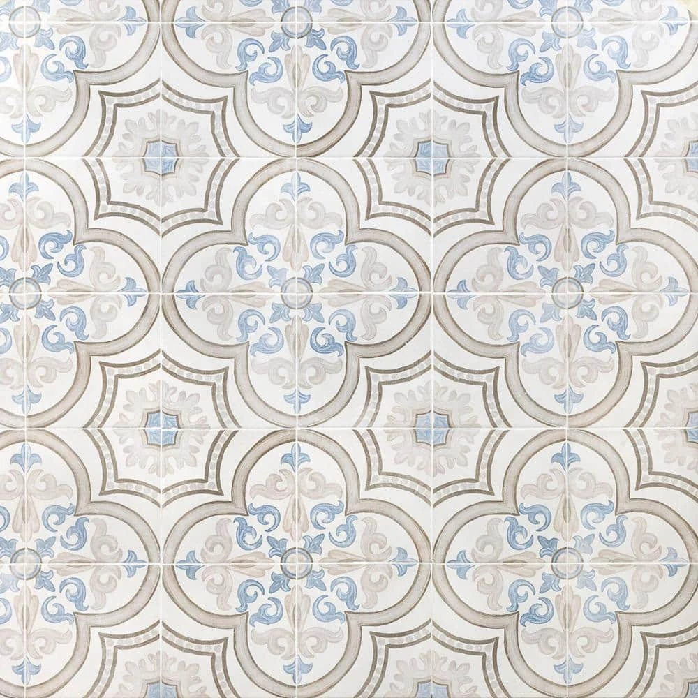 Valencia Daiza Encaustic 8 in. x 8 in. 9mm Matte Porcelain Floor and Wall Tile (26-piece 11.19 sq. ft. / box) by Ivy Hill Tile