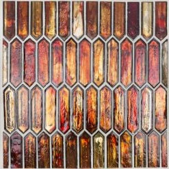 Fargin Sunset Elongated Hexagon 12 in. x 10 in. x 7mm Polished Glass Mosaic Tile (0.82 sq. ft.) by Ivy Hill Tile