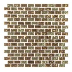 Infusion Gold Metallic 11.875 in. x 11.375 in. Interlocking Brick Glass Mosaic Tile (0.938 sq. ft/Each) by Jeffrey Court