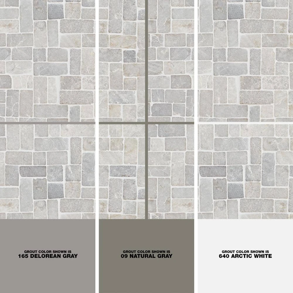 Countryside Interlocking 11.81 in. x 11.81 in. Gray Floor and Wall Mosaic (0.97 sq. ft. / sheet) by Ivy Hill Tile - Image 3