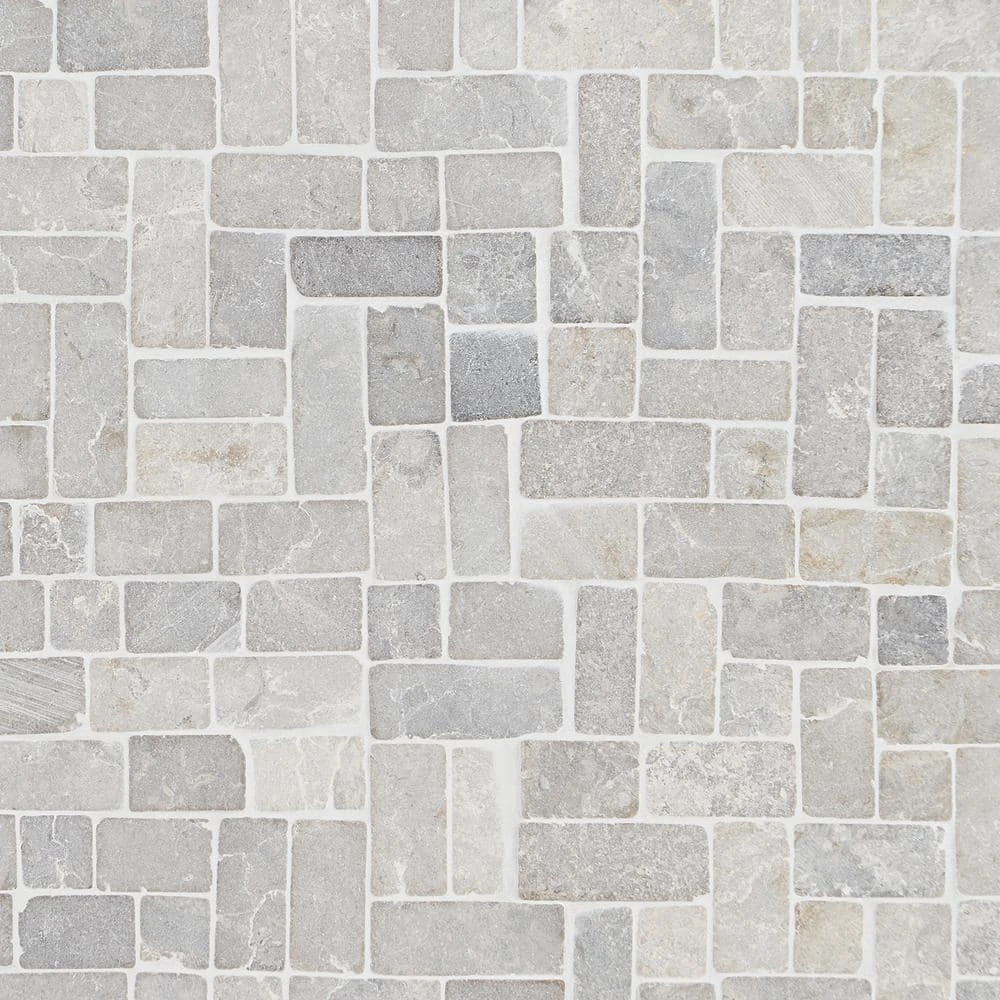 Countryside Interlocking 11.81 in. x 11.81 in. Gray Floor and Wall Mosaic (0.97 sq. ft. / sheet) by Ivy Hill Tile - Image 5