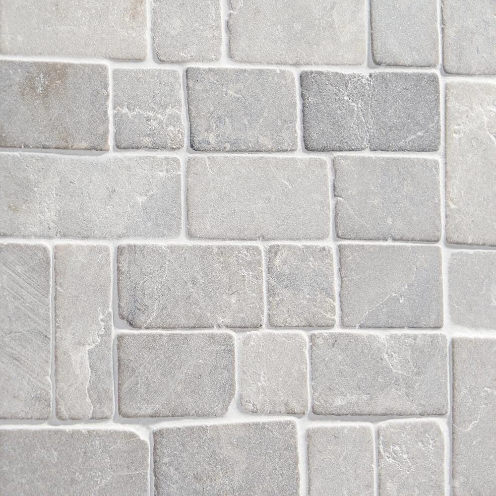 Countryside Interlocking 11.81 in. x 11.81 in. Gray Floor and Wall Mosaic (0.97 sq. ft. / sheet) by Ivy Hill Tile