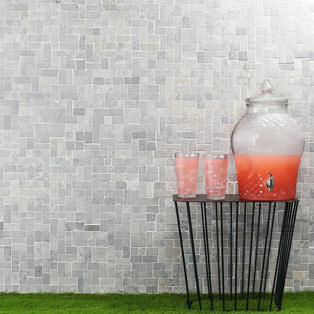 Countryside Interlocking 11.81 in. x 11.81 in. Gray Floor and Wall Mosaic (0.97 sq. ft. / sheet) by Ivy Hill Tile - Image 2