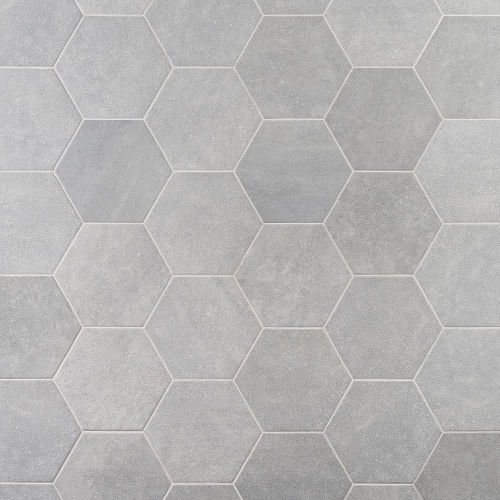 Sanskrit Gray Hex 8.86 in. x 10.20 in. Matte Porcelain Floor and Wall Tile (9.47 sq. ft./Case) by Ivy Hill Tile