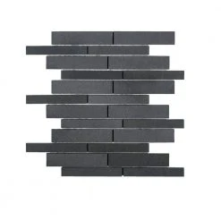 Tarmac Gray 10 in. x 12.in. Interlocking Honed Basalt Mosaic Tile (0.833 sq. ft./Each) by Jeffrey Court