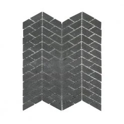 Riverfall Grey 10.75 in. x 11.875 in. Chevron Honed Basalt Wall and Floor Mosaic Tile (8.86 sq. ft./Case) by Jeffrey Court