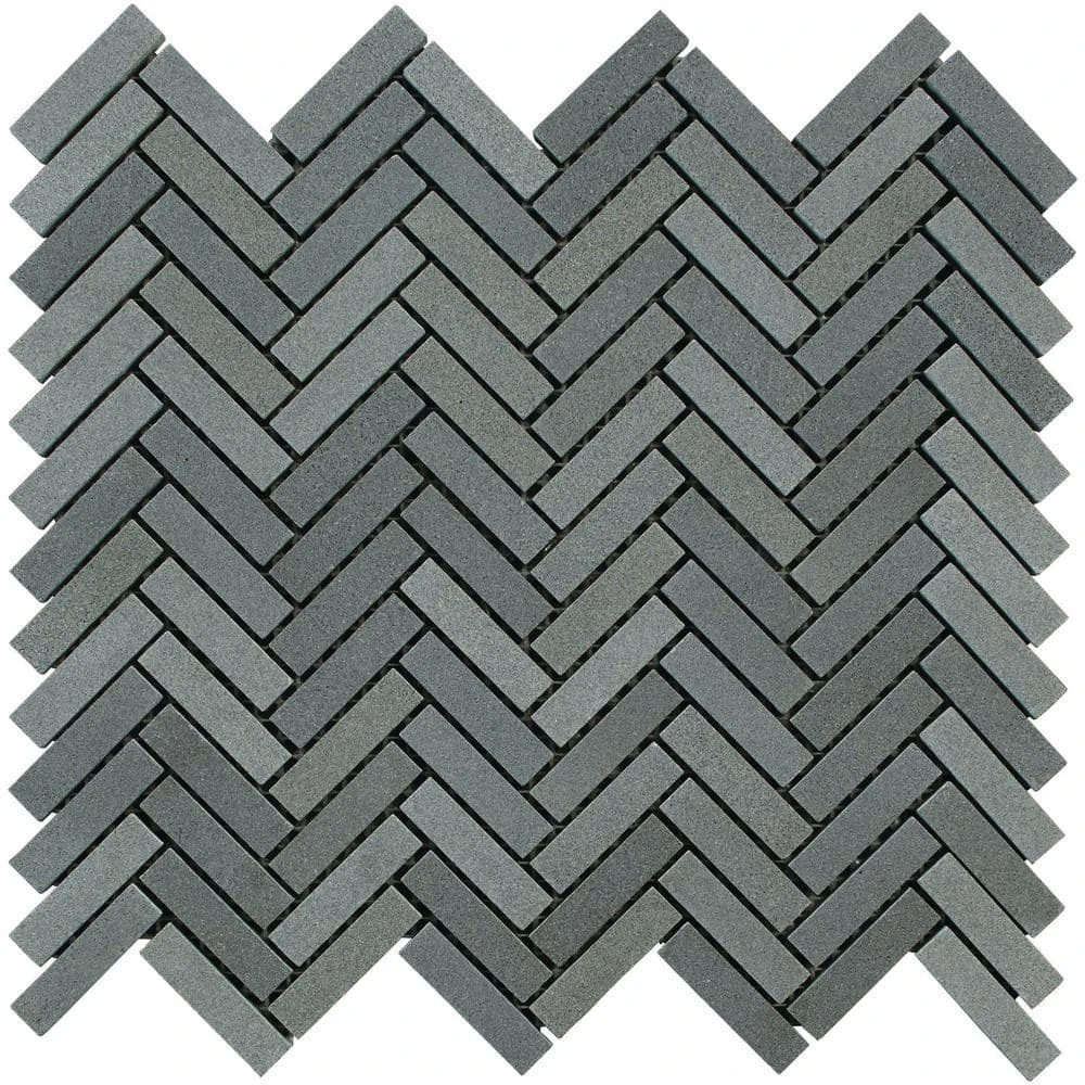 Basalt Herringbone Gray 10 in. x 10.75 in Honed Basalt Wall and Floor Mosaic Tile (0.765 sq. ft./Each) by Jeffrey Court - Image 6