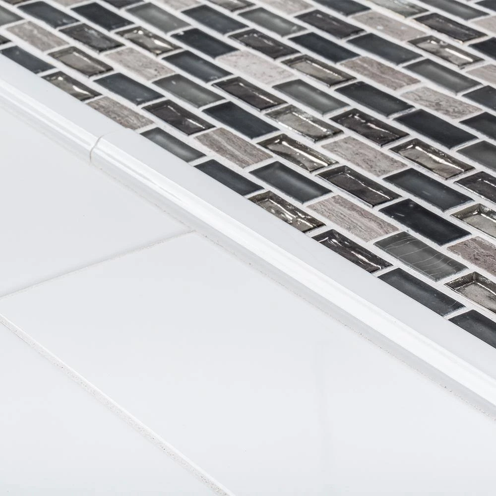 Coal Mine Gray 11.5 in. x 11.625 in. Interlocking Mixed Glass and Stone Mosaic Tile (14.99 sq. ft./Case) by Jeffrey Court - Image 4