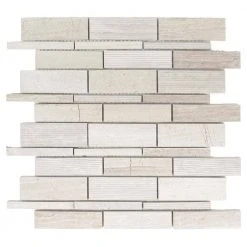 Tranquil Stone Gray 10.5 in. x 10.75 in. Interlocking Mixed Limestone Mosaic Tile (7.838 sq. ft./Case) by Jeffrey Court