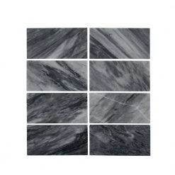 Bardiglio Gray 3 in. x 6 in. Polished Marble Wall and Floor Tile (10 sq. ft./Case) by Jeffrey Court
