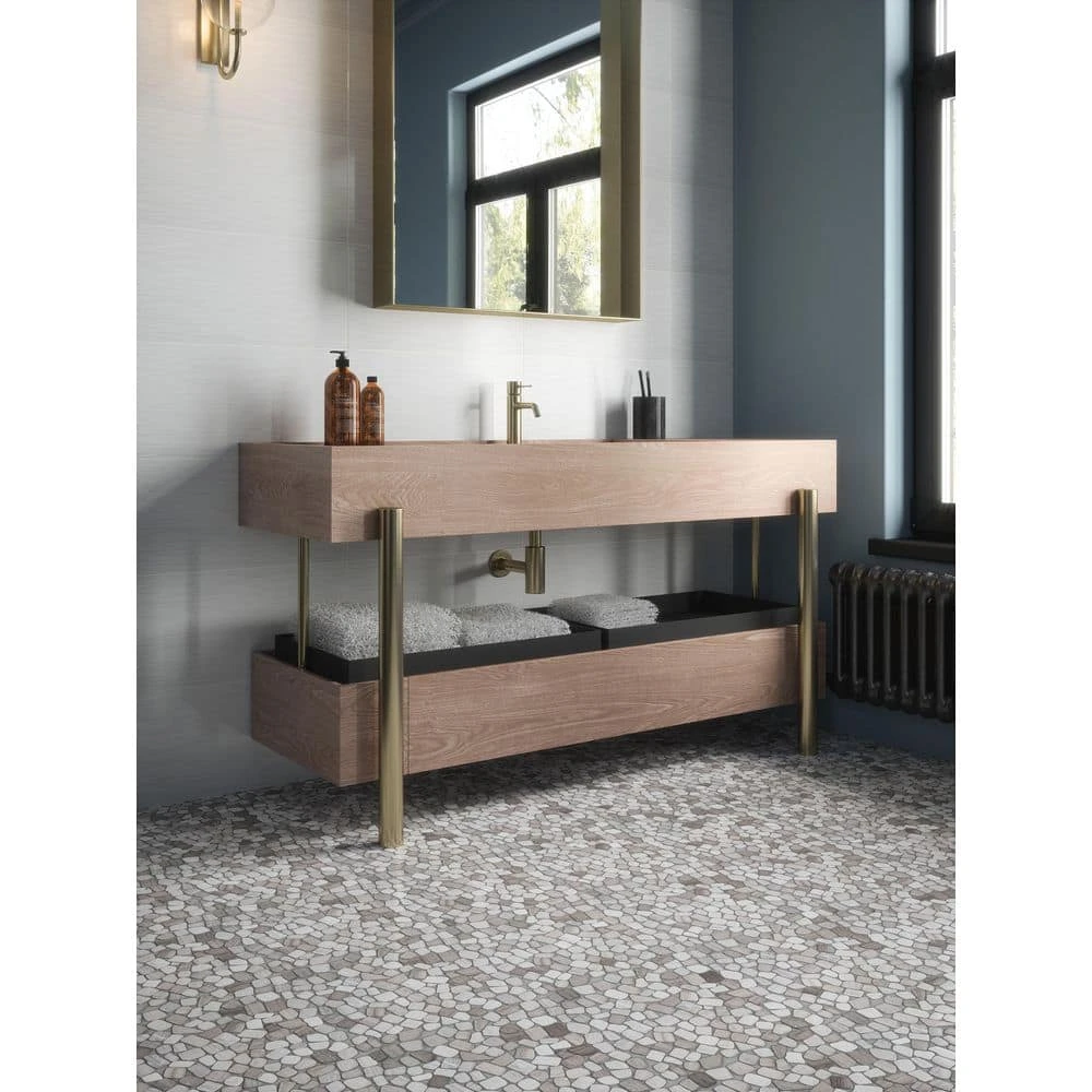 Bailey Grey Pebble 12 in. x 12 in. Honed Grey Limestone Wall and Floor Mosaic Tile (1 sq. ft./Each) by Jeffrey Court - Image 7